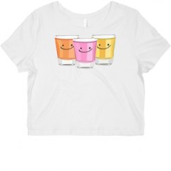 Ladies Slim Fit Crop Top Tee