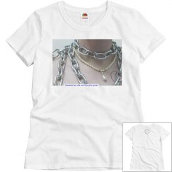 Pearls And Chain Lucy LaRue Photo Fitted Tee
