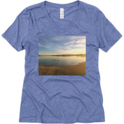 Ladies Relaxed Fit Super Soft Triblend V-Neck Tee