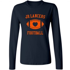 Ladies Long Sleeve Heart Football