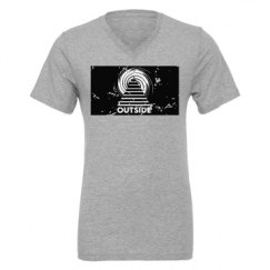 Unisex CVC Jersey V-Neck T-Shirt