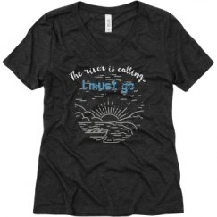 Ladies Relaxed Fit Super Soft Triblend V-Neck Tee