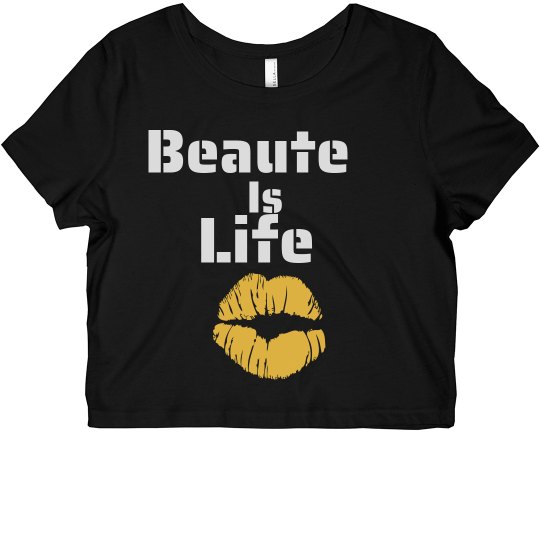 Beaute Is Life Crop-Coral/Yellow