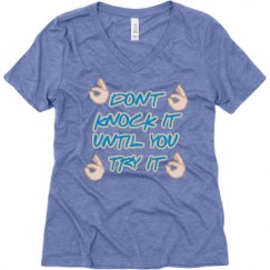 Ladies Relaxed Fit Super Soft Triblend V-Neck Tee