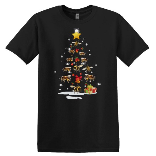 Bee Christmas Funny Bee Christmas Tree Bee Lover Xmas C