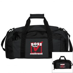 BOSS TESTED AND CONFIRMED black duffel bag