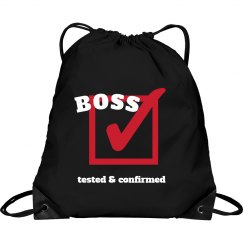 BOSS TESTED AND CONFIRMED drawstring backpack