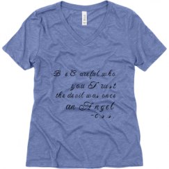Ladies Relaxed Fit Super Soft Triblend V-Neck Tee
