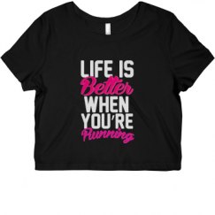 Ladies Slim Fit Crop Top Tee