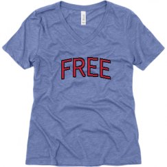 Ladies Relaxed Fit Super Soft Triblend V-Neck Tee