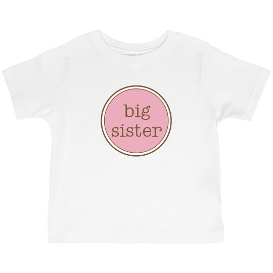 Big Sister Tshirt Pink Brown Big Sister Tshirt Pink Brown