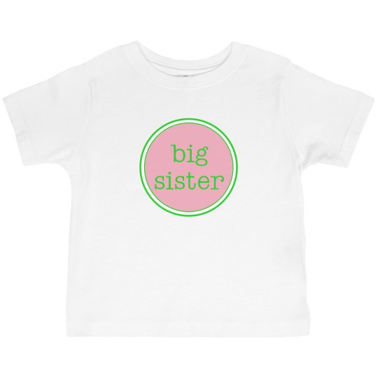 Big Sister Tshirt pink Green