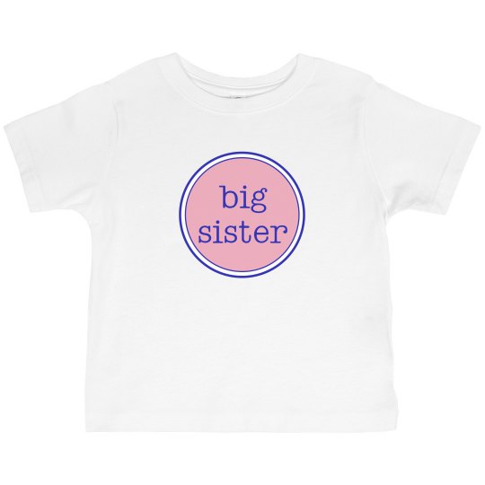 Big Sister TShirt Pink Navy