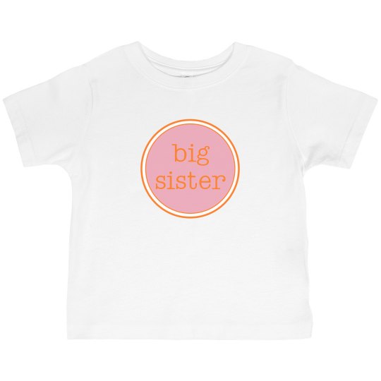 Big Sister Tshirt Pink Orange