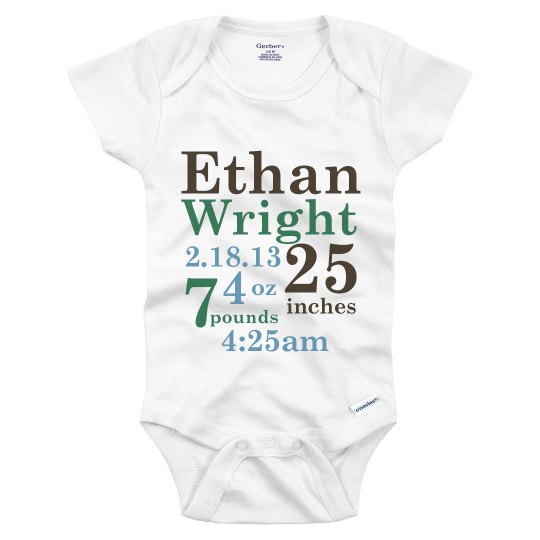 Birth Announcement Onesie Infant Onesies