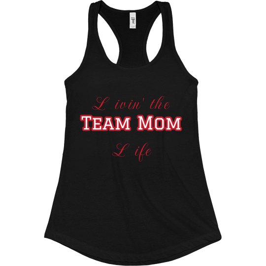 Black Razor back livin' the Team mom life Tank