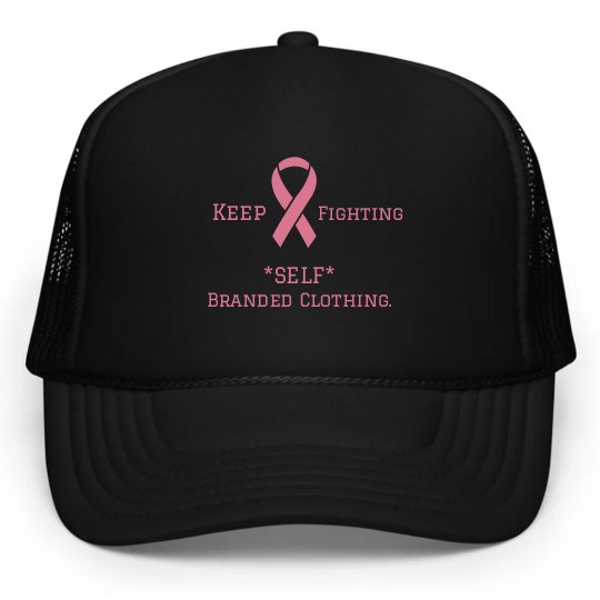 Blk Pink Ribbon Hat