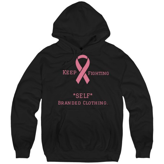 Blk Pink Ribbon Hoodie