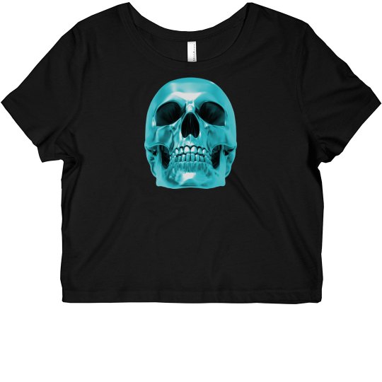 blue skull crop top blue skull crop top