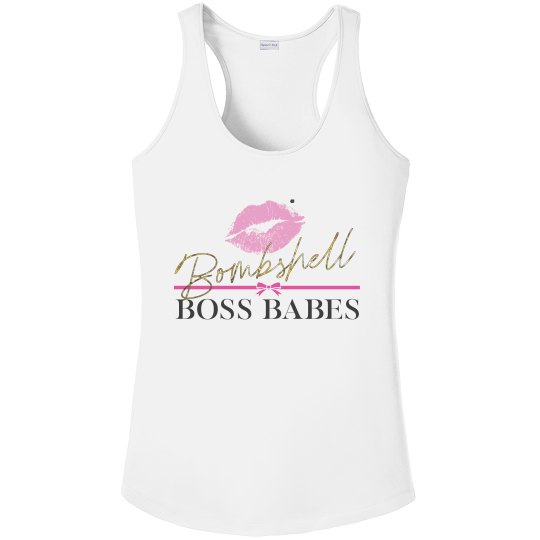 Bombshell Boss Babe White Tank