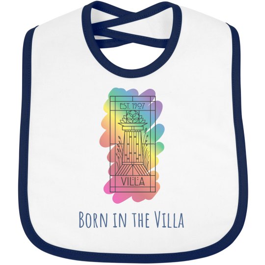 Born in the Villa Rainbow Logo Baby Bib Born in the Villa Rainbow Logo Baby Bib