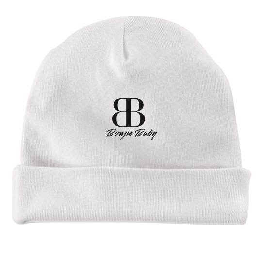 Boujie Baby Black Text Rabbit Skins Baby Hat