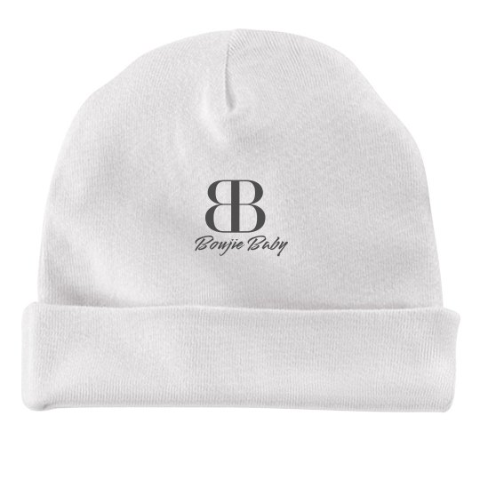 Boujie Baby Gray Text Rabbit Skins Baby Hat