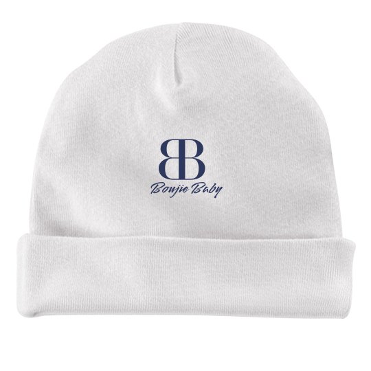 Boujie Baby Navy Text Rabbit Skins Baby Hat