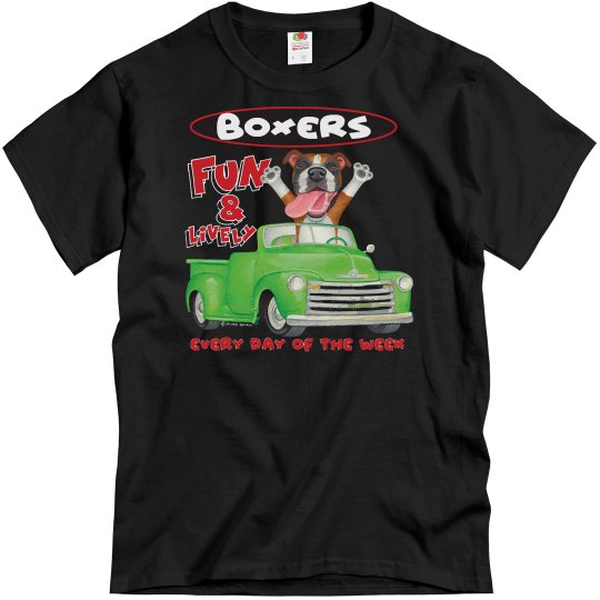 Boxer Dog Funny Boxer Dog in Green Truck (1)