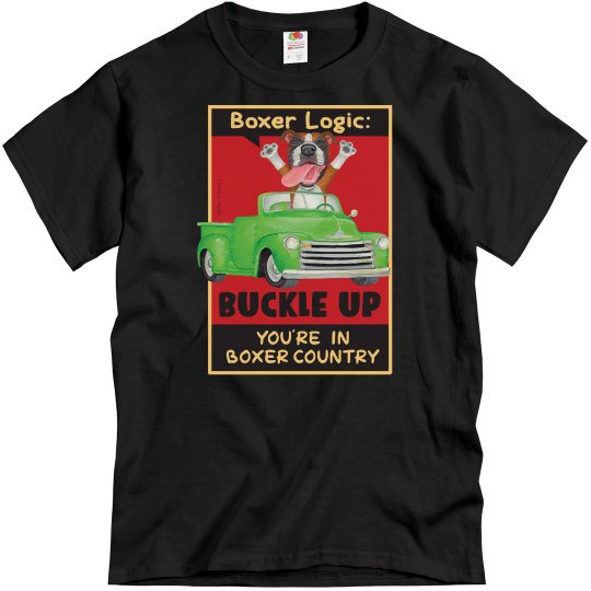 Boxer Dog Funny Boxer dog in green truck