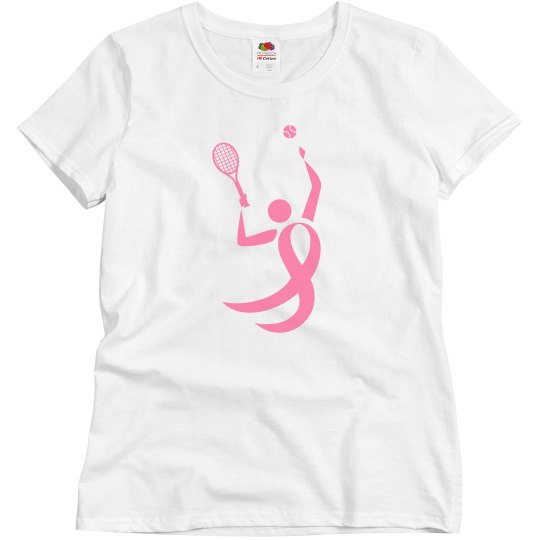 Breast Cancer Pink Ribbon Tennis Charity Tshirt