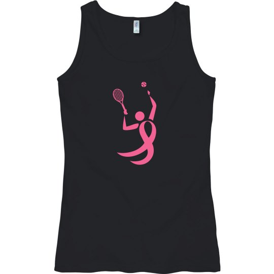 Breast Cancer Tennis Tank Pink Ribbon