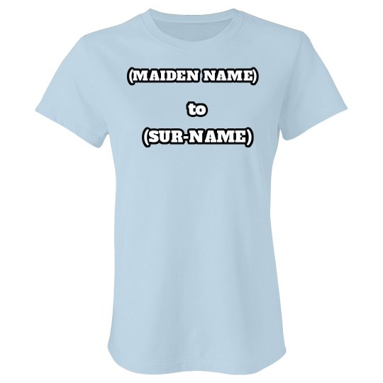 Bride's From/To Name SS Bride's From/To Name SS