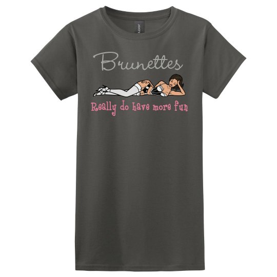 Brunettes - Ladies fitted T-shirt - Charcoal Grey