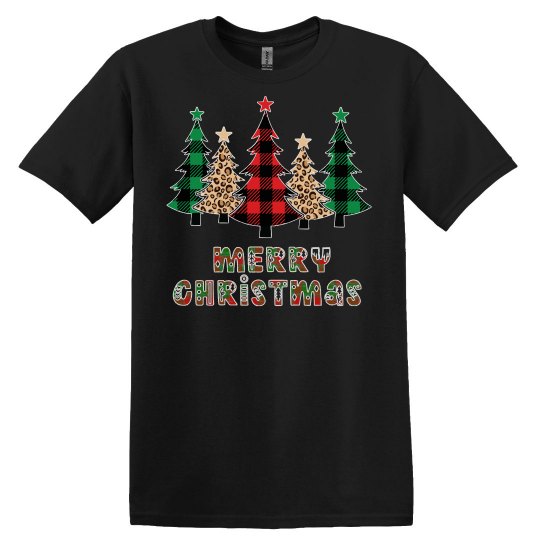 Buffalo Plaid Leopard Christmas Tree Merry Christmas bu