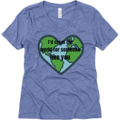 Ladies Relaxed Fit Super Soft Triblend V-Neck Tee