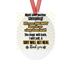 Metal Oval Christmas Ornament