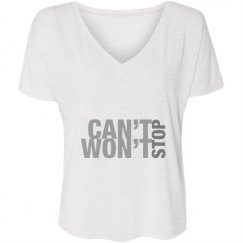 Ladies Flowy Slouchy V-Neck Tee