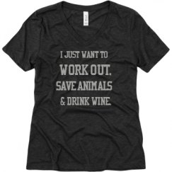 Ladies Relaxed Fit Super Soft Triblend V-Neck Tee