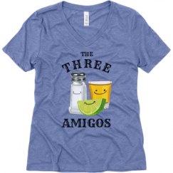 Ladies Relaxed Fit Super Soft Triblend V-Neck Tee