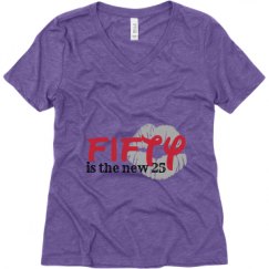 Ladies Relaxed Fit Super Soft Triblend V-Neck Tee