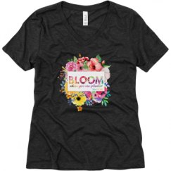 Ladies Relaxed Fit Super Soft Triblend V-Neck Tee