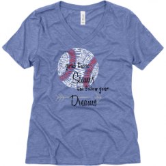 Ladies Relaxed Fit Super Soft Triblend V-Neck Tee