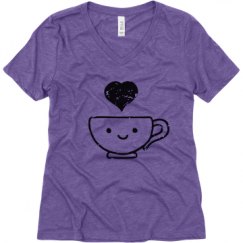 Ladies Relaxed Fit Super Soft Triblend V-Neck Tee