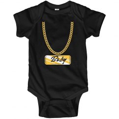 Gold Chain Name Onesie
