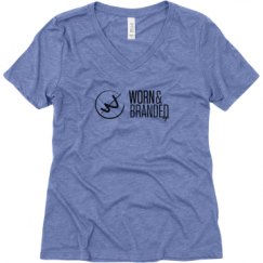 Ladies Relaxed Fit Super Soft Triblend V-Neck Tee