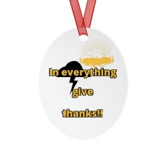 Metal Oval Christmas Ornament