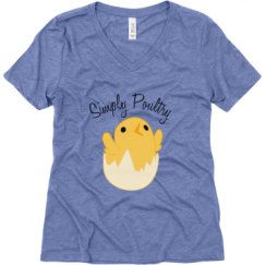 Ladies Relaxed Fit Super Soft Triblend V-Neck Tee