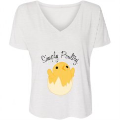 Ladies Flowy Slouchy V-Neck Tee