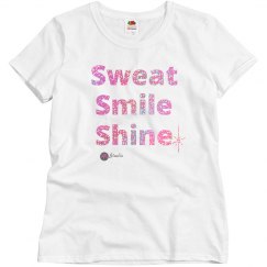 Sweat Smile Shine Glitter Basic Fruit of the Loom Tee